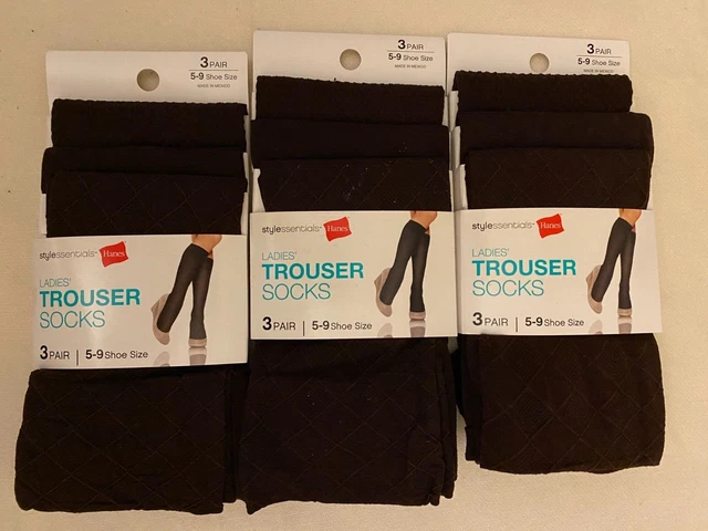 HANES style essentials LADIES TROUSER SOCKS 3 PAIR (5-9 SHOE SIZE) - X3
