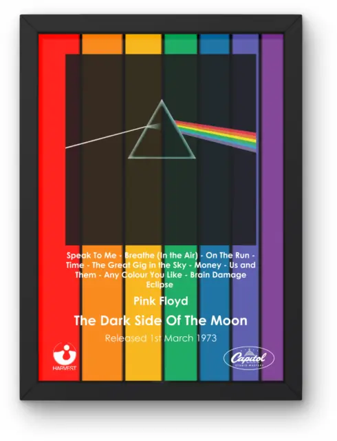 Pink Floyd Dark Side of the Moon Poster A1-A5 Framed/Unframed Waters Gilmour Roc