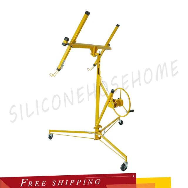 11FT Drywall Lift Panel Hoist Plasterboard Sheetrock Jack Lifter Rolling Tool