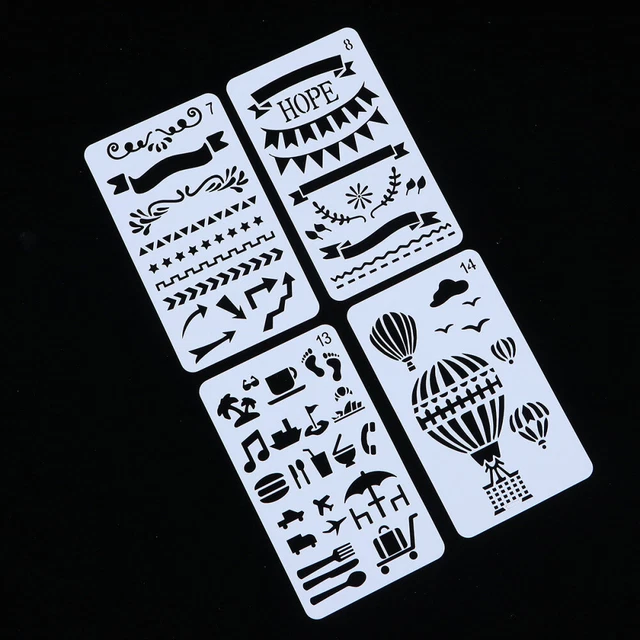 12 Pcs Kunstschablonen Zum Zeichnen Zeitschriftenschablonen White
