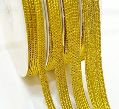 Accesorios de ropa de hilo trenzado decorativo tejido dorado 10 yardas