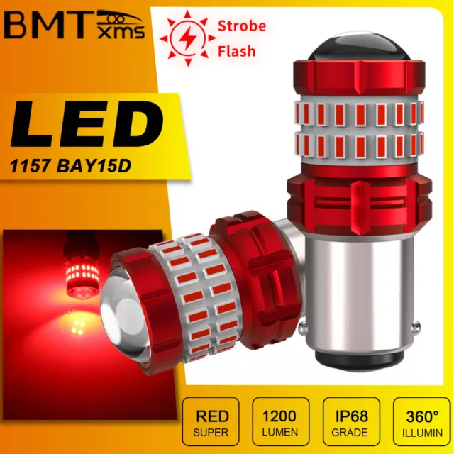 Flash LED Brake Stop Tail Lights Bulbs 1157 BAY15D For Nissan Ram Toyota Honda