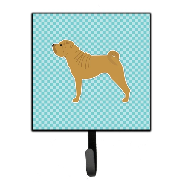 "Caroline's Treasures Shar Pei Checkerboard Blue Leash or Key Holder BB3752SH...