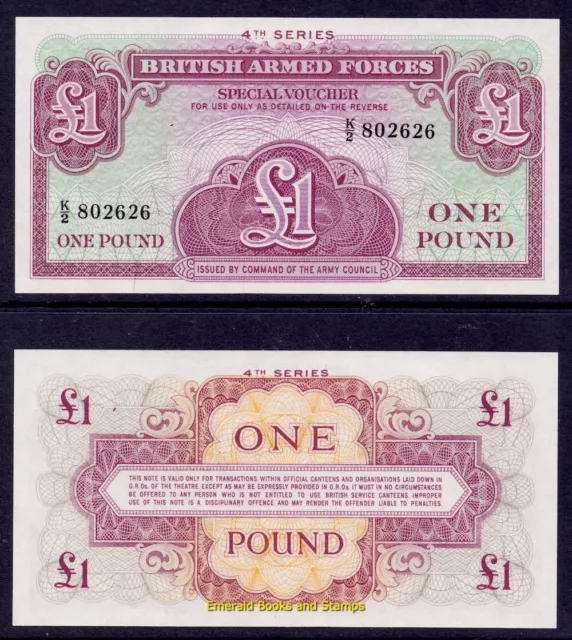 EBS British Armed Forces 1962 - 1 Pound - 4th Series Banknote - UNC - Pick M36