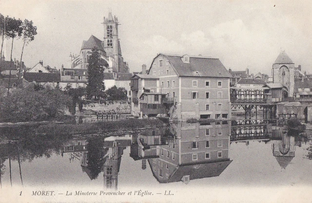 CPA 77 BRIE Env Fontainebleau Montigny MORET La Minoterie PROVENCHER et l'Eglise