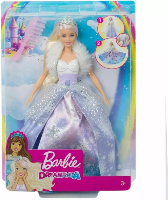 Barbie Dreamtopia Fashion Reveal Princess Doll 12-inch Blonde GKH26 Snowflake G.