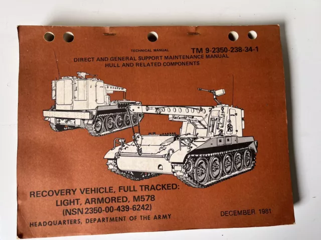 TM 9-2350-238-20P M578 Full Tracked Light Armored Vehicle Maintenance Manual