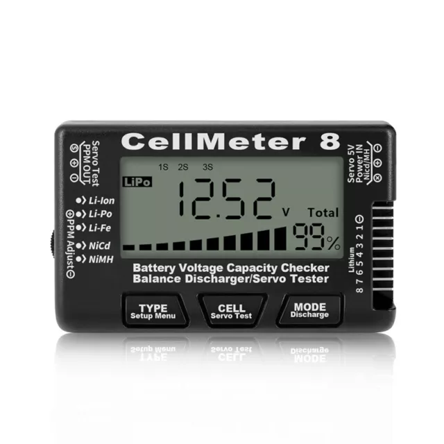 RC Cellmeter 8 Digital Battery Capacity Checker Controller Tester Testeur d5111