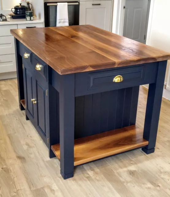 Bespoke Solid Wood Kitchen Island Unit With American Black Walnut Worktop