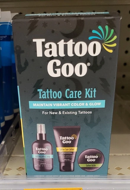 TATTOO GOO New/ExistingTattoo Care Kit 3-Piece Antimicrobial Soap Lotion Balm