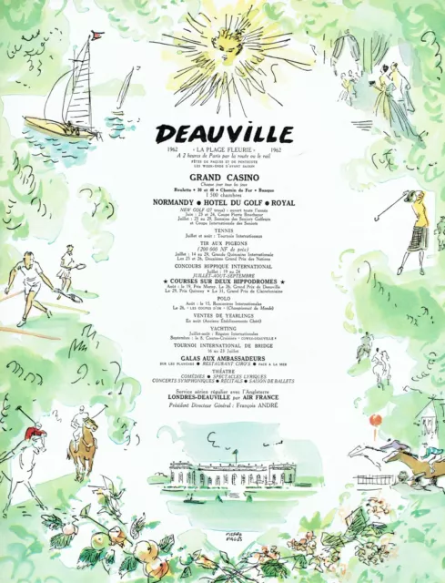 publicité Advertising 0921 1962  Deauville  la  plage fleurie par Pierre Pagès