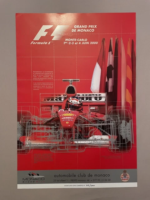Sold Price: Affiche du Grand Prix de Formule 1 de Monaco 2000 signée par Michael Schuma