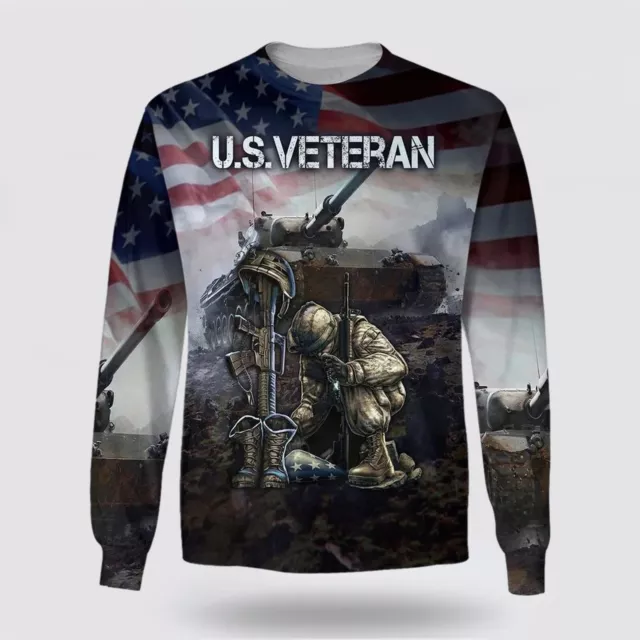 US Veteran All Over Print Sweatshirt, Veteran All Over Print Sweatshirt