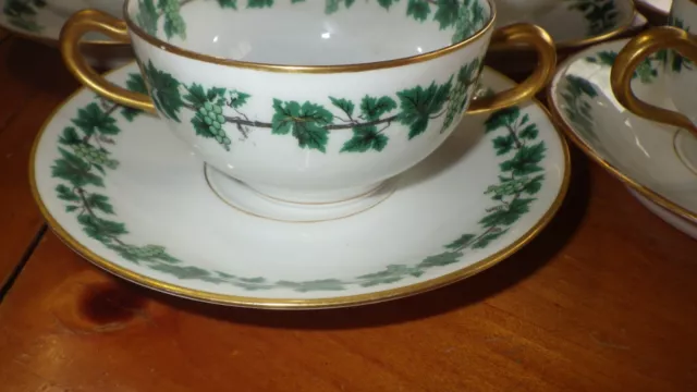 Burley Co Chicago Haviland Limoges France Cream soup cup and saucer sets 5 sets 3