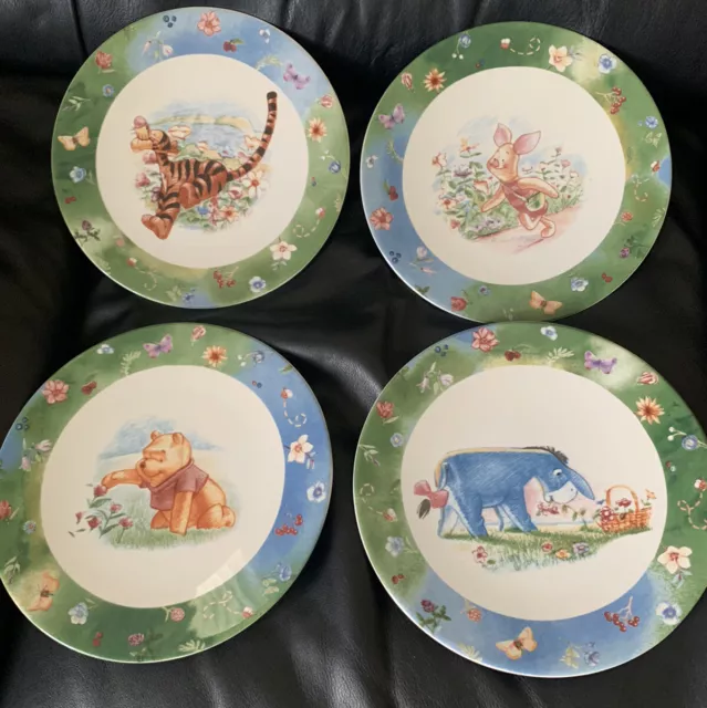 Disney "Simply Pooh" Dessert Plates Set of 4 Indonesia 8” Winnie The Pooh.