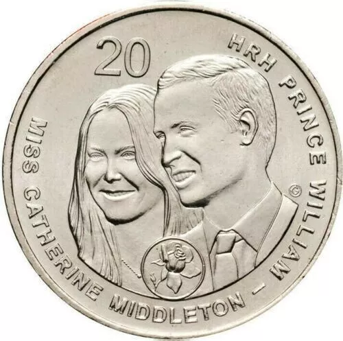 2011 Royal Wedding 20c Cent Coin - Low Mintage Commemorative Australian Coin.