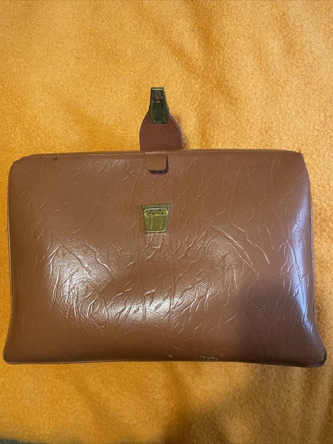 große alte Arzttasche Hebamme Tasche Leder Arztkoffer Reisetasche Vintage