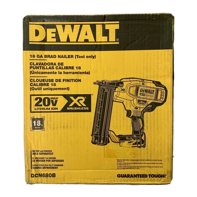DEWALT DCN680B 20V MAX XR 20Volt LiIon 18GA Cordless Brad Nailer