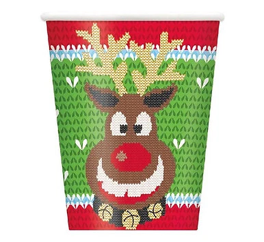 Ugly Sweater Christmas Cups 9oz Pack Of 8 by north pole