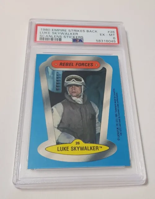 1980 Scanlens Star Wars Empire Strikes Back Sticker 26 Luke Skywalker PSA 6 (160