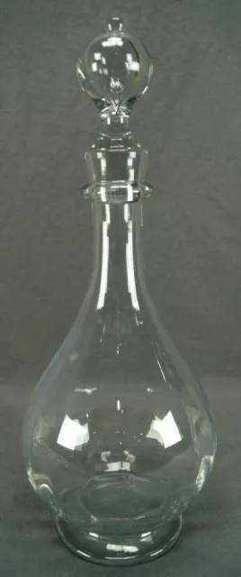 Antique Baccarat French Clear Optic Molded Glass Decanter Circa 1900-1910