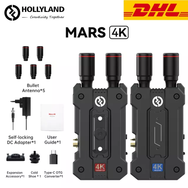 HOLLYLAND Mars 4K UHD 450ft/150m Dual SDI HDMI Wireless Video Transmission TX+RX