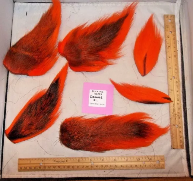 BUCK TAIL Deer tail Pieces about 3 ounces chartreuse orange white red blue grey