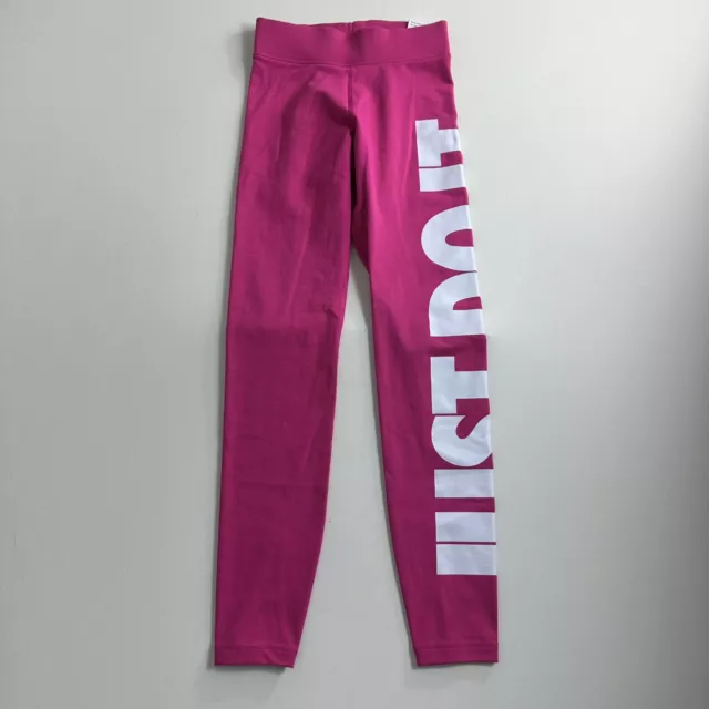 Nike Sportswear Essential High-Waisted Legging XS Pink Just Do It Logo Tight Fit