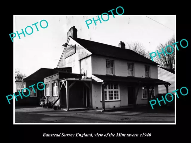 OLD LARGE HISTORIC PHOTO BANSTEAD SURREY ENGLAND THE MINT TAVERN c1940