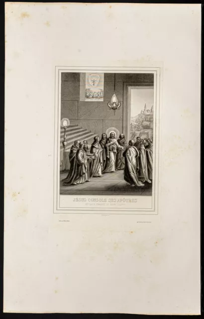 1853 - Jésus console ses apôtres - Vie de Jésus Christ - Gravure