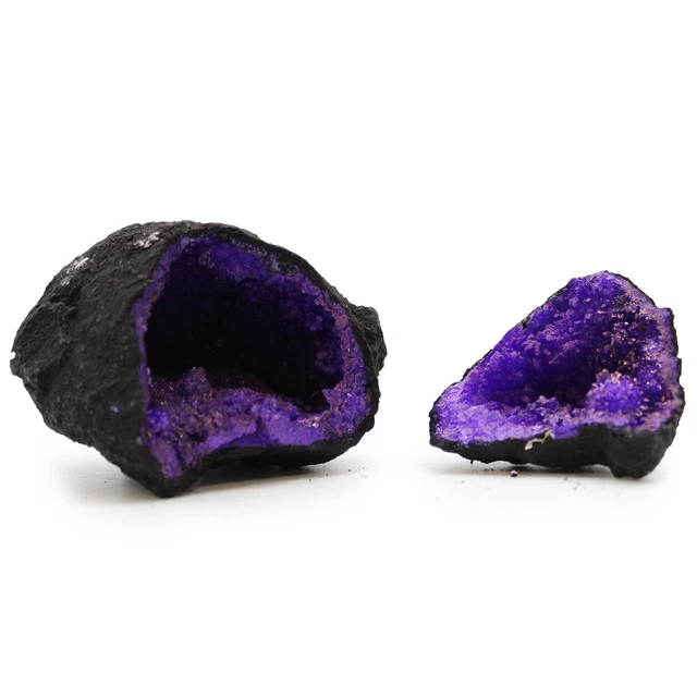 Farbige Calsit-Geoden - Black Rock - Lila