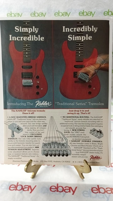 KAHLER TREMOLO BC RICH GUITAR advertisement print 11 X 8.5