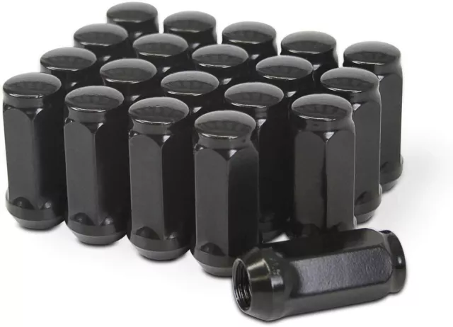 20 Black Lug Nuts 14x1.5 Fits 2015 & Newer Ford Mustang Roush GT Cobra 2" Tall