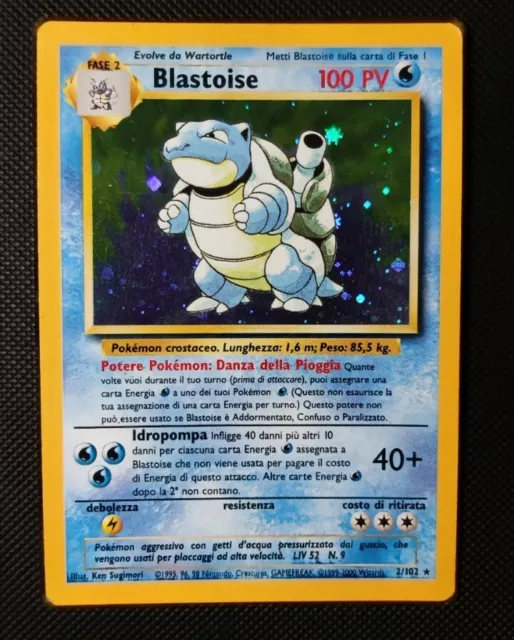 Pokemon Blastoise 2/102 set base Holo ita