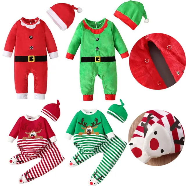 Costume neonato bambino unisex Natale elfo Babbo Natale neonato festa rompicapo