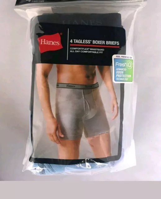 Hanes Large 4 Tagless Boxer Briefs Comfortflex Waistband XL New NIP