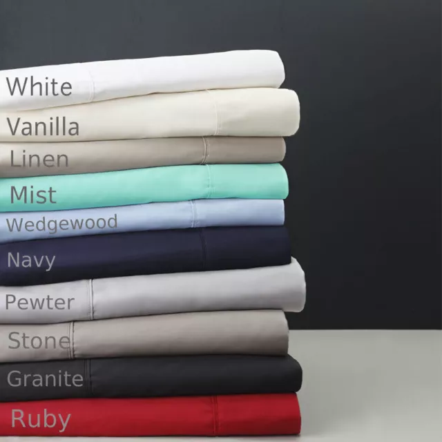 Logan and Mason Platinum 400tc Sheet Set 100% Cotton Double Bed - 12 Colours