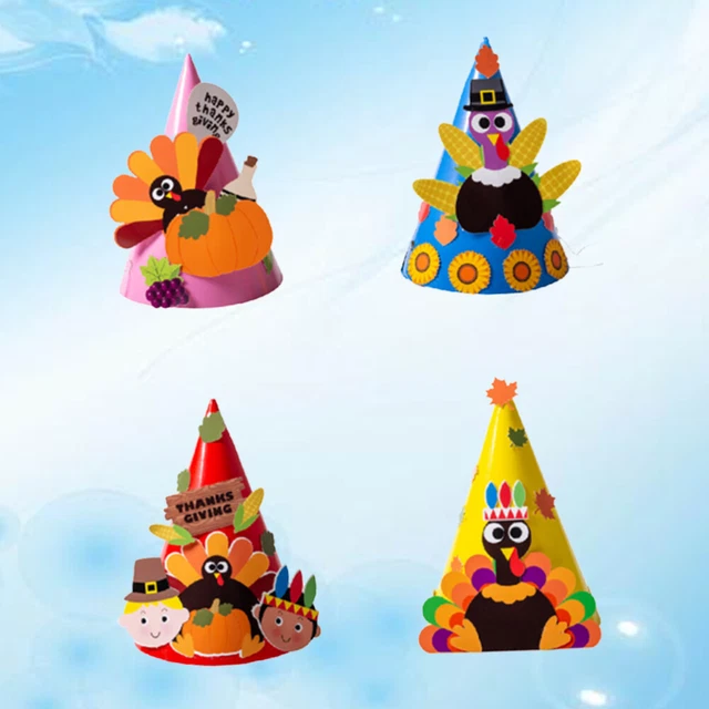 4 pz cappello di tacchino di carta gioco festa del Ringraziamento per bambini suite regalo