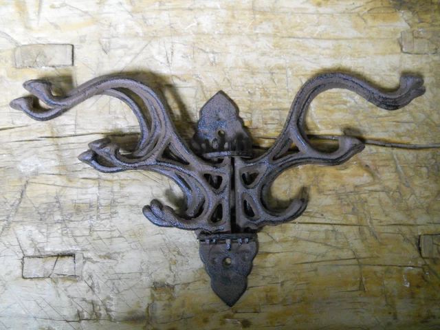 Cast Iron Antique Style SWIVEL Coat Hooks Hat Hook Rack Hall Tree Restoration
