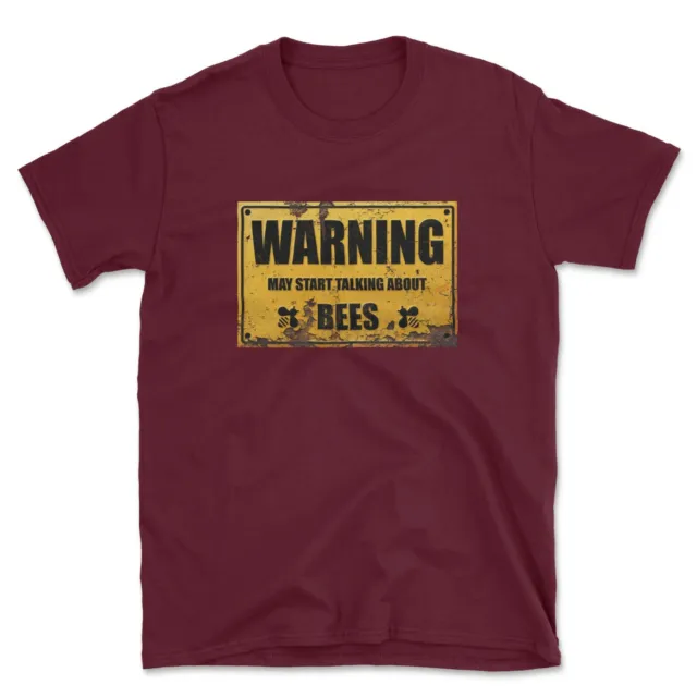 T-shirt Warning May Start Talking About Bees | Divertente segno in metallo Bee Keeping regalo
