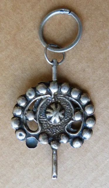 Clé clef de montre à gousset argent massif 19e s silver watch key 3