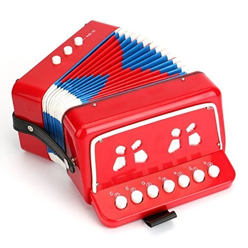 Kids Accordion Toy 10 Keys Buttons Control Mini Musical Instruments for