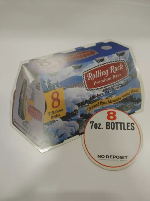 Rolling Rock Beer Sticker 8-7 Oz Bottle.1980 Nos. Keep America Beautiful