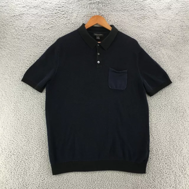 Banana Republic Polo Shirt Mens XL Blue Supima Cotton Short Sleeve Collar Casual