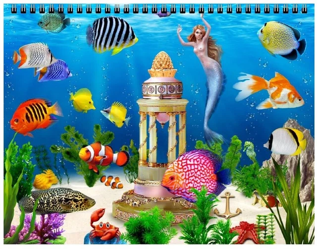 CALENDAR 2024 FOR girls wall calendar "Underwater world and mermaids