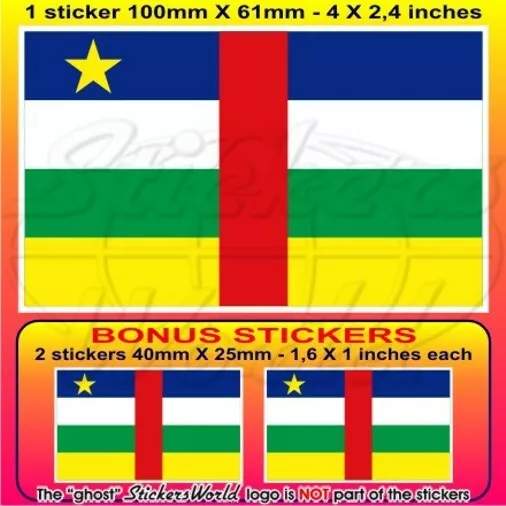 Drapeau Cameroun - 4 stickers - 9.5 x 6.3 cm - Sticker/autocollant