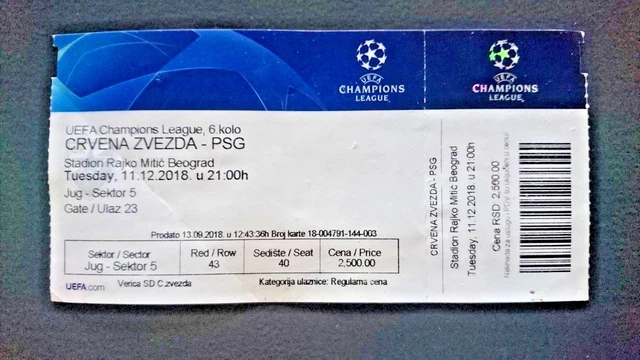 Écharpe Football AS Monaco – Étoile Rouge (Crvena Zvezda), Ligue Europa 2022