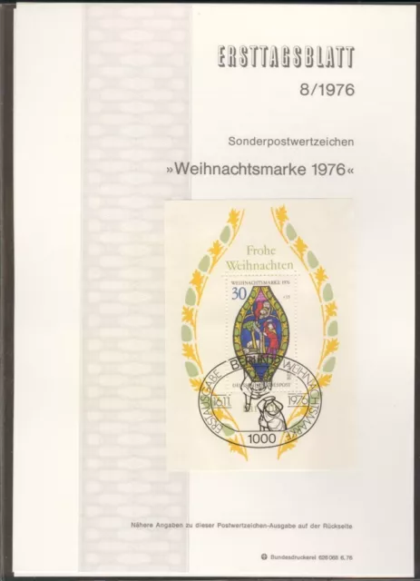 ETB Berlin - 8/1976 Weihnachtsmarke  1976