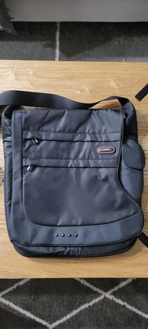 TUMI Brand Black/Red Nylon Textile Manbag Messenger Laptop Crossbody Bag