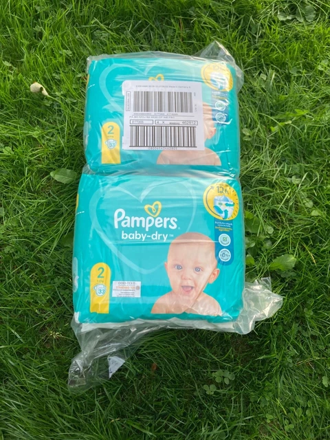 132 COUCHES PAMPERS BABY DRY Taille 2 (4 - 8 kg) NEUF